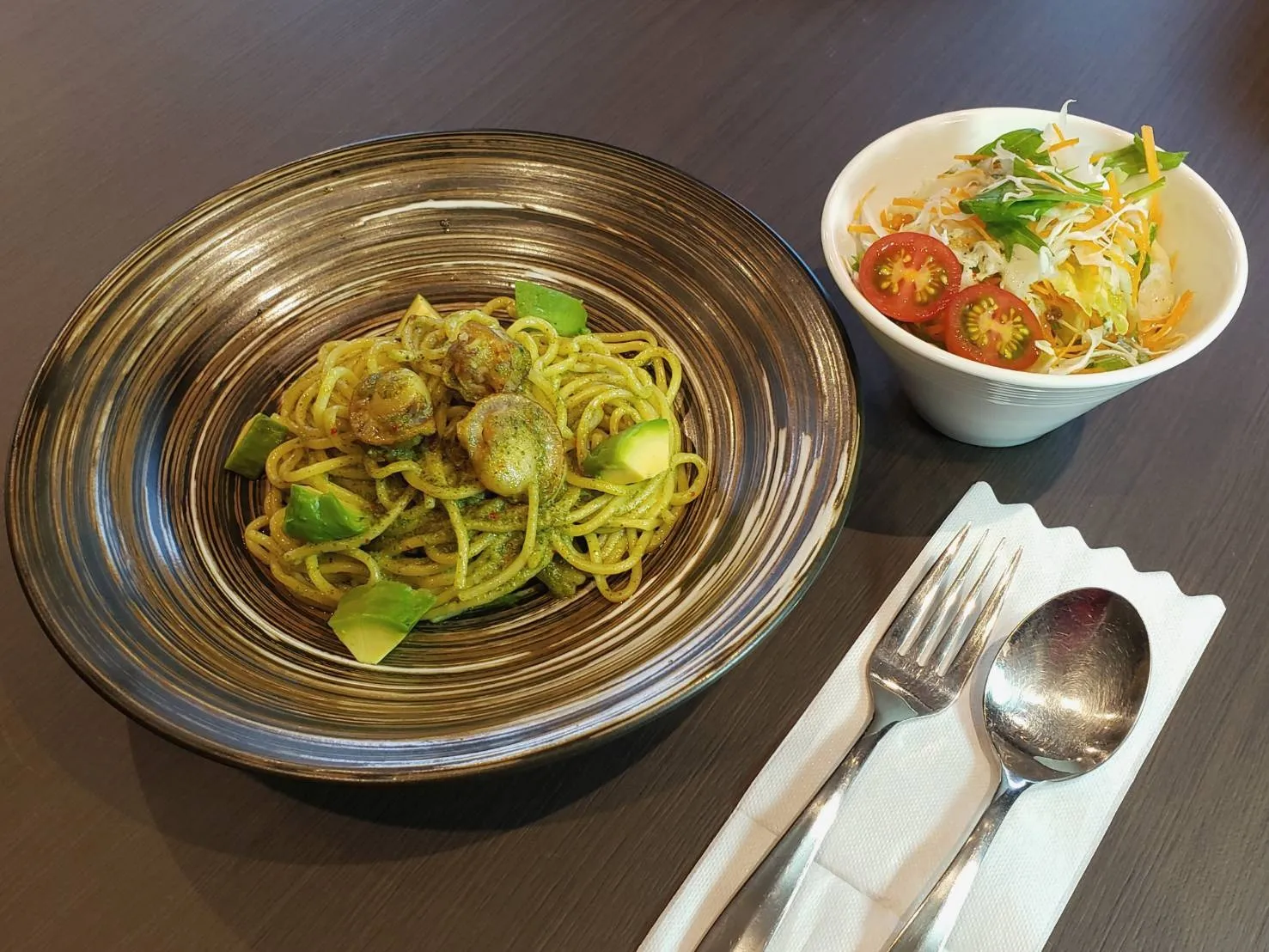 帆立のジェノベーゼパスタ